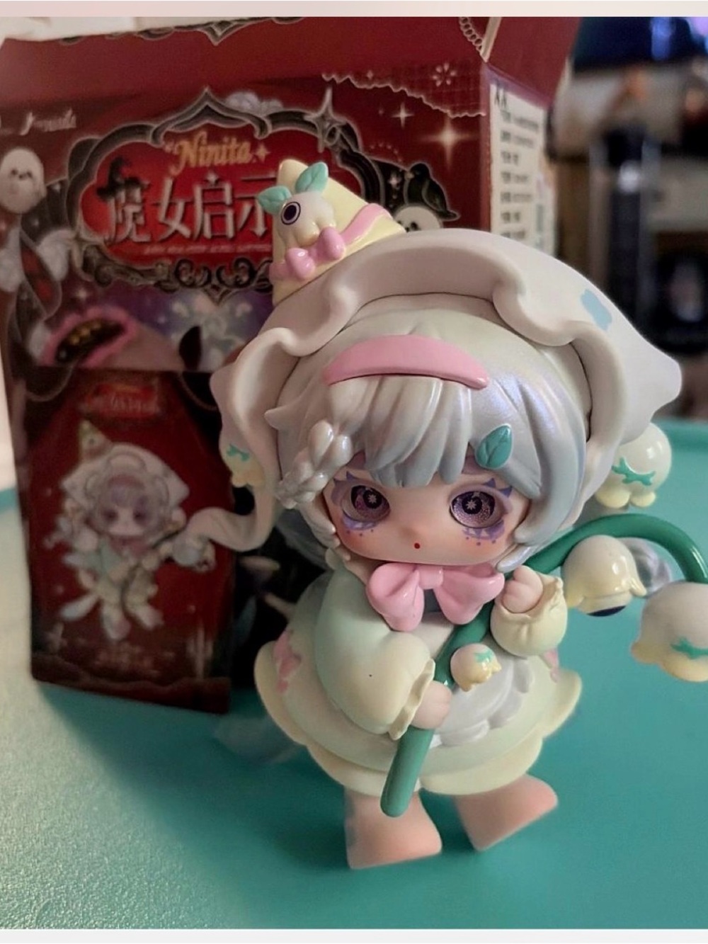 Pastel Kawaii Figurine with Flower Staff
